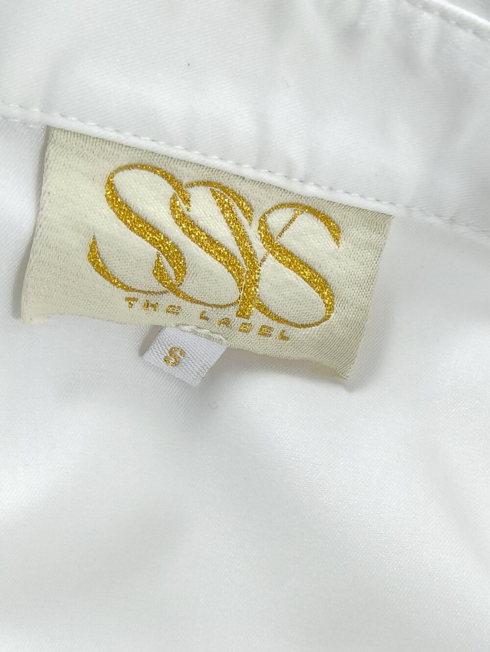 SSY  The Label Long Sleeve  Women's White Button-Front Peplum Shirt Size S - Picture 5 of 5